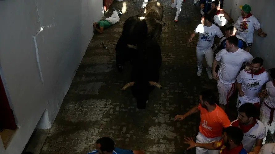 Primer encierro de San Fermín 2016. PABLO LASAOSA