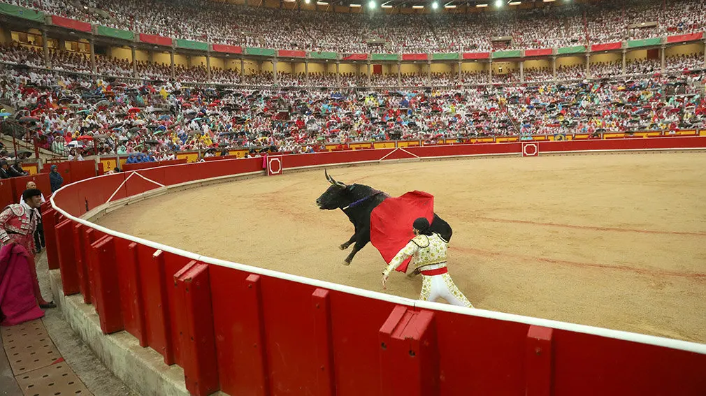 El torero Cayetano Rivera durante la faena a su primero de la tarde en la décima de abono de los Sanfermines 2018 en la que compartió cartel con Juan José Padilla y Roca Rey . REUTERS/Susana Vera